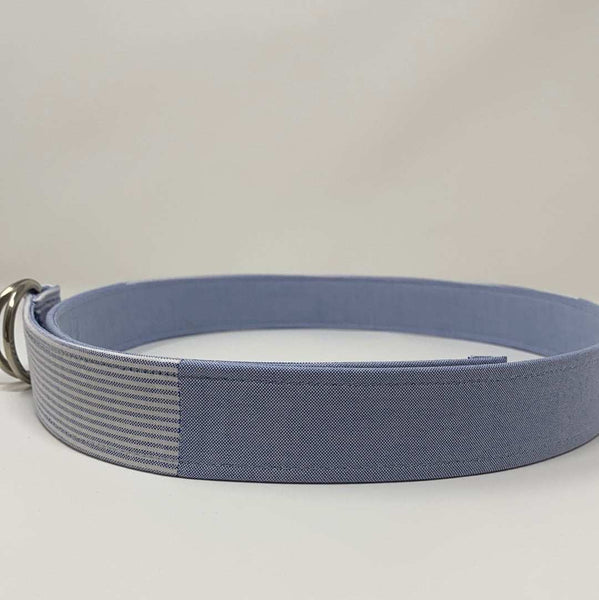 Oxford patchwork cloth d-ring belt by oliver green