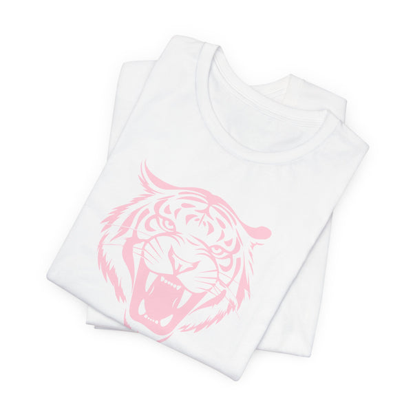Pastel Pink Fugitive Tiger Unisex Tee - Bold Graphic T-Shirt for Statement Style