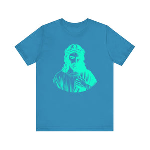 Neon Turquoise Jesus Graphic T-Shirt - Unisex Jersey Neon Turquoise Tee