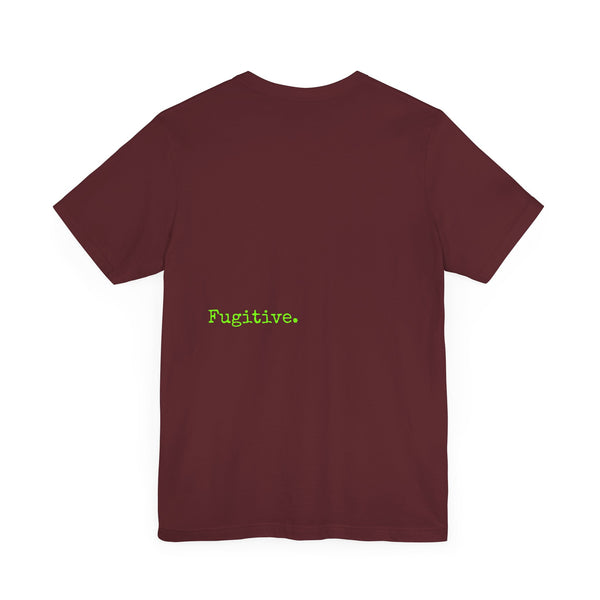 Chic Neon Lime Green Skull Graphic Tee - 'Fugitive.' Unisex Jersey T-Shirt