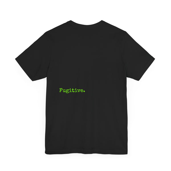 Chic Neon Lime Green Skull Graphic Tee - 'Fugitive.' Unisex Jersey T-Shirt