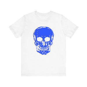Stylish Unisex Neon Blue Skull Tee - "Fugitive" Graphic T-Shirt