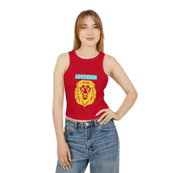 Sovereign Lion Graphic Racer Tank Top for Women