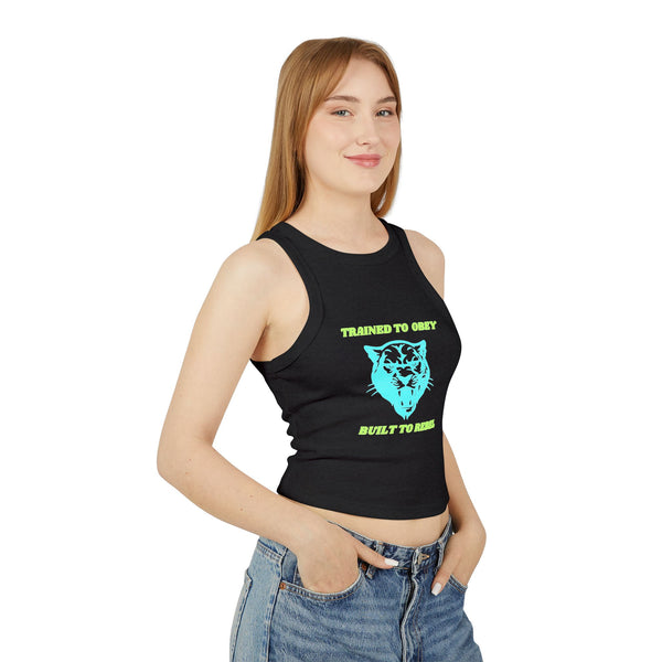 Rebel Tiger Women's Racer Tank Top - Trendy Micro Rib Style