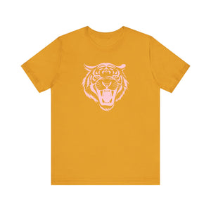 Pastel Pink Fugitive Tiger Unisex Tee - Bold Graphic T-Shirt for Statement Style