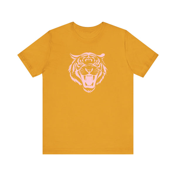 Pastel Pink Fugitive Tiger Unisex Tee - Bold Graphic T-Shirt for Statement Style