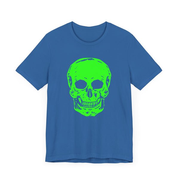 Fugitive Neon Green Skull Graphic Tee - Unisex Jersey Short Sleeve T-Shirt