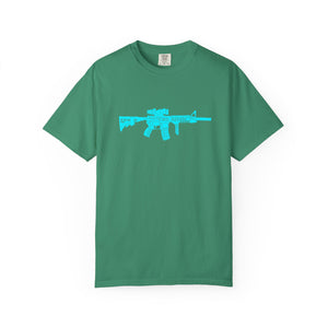 Fugitive Tees - Aqua Machine Gun Tee Shirt