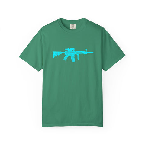 Fugitive Tees - Aqua Machine Gun Tee Shirt