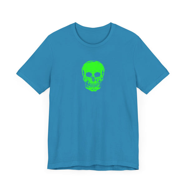 Lime Green Neon Skull Graphic Tee - Fugitive Statement Unisex Jersey Shirt