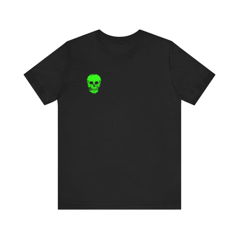FUGITIVE TEES | NOWHERE/EVERYWHERE NEON GREEN SKULL SHIRT