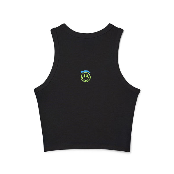 Deprogrammed Smiley Women's Micro Rib Racer Tank Top - Fun Summer Style