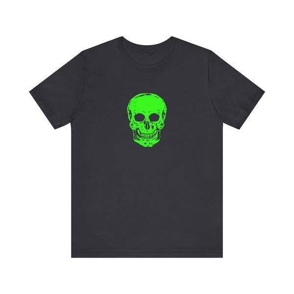 Chic Neon Lime Green Skull Graphic Tee - 'Fugitive.' Unisex Jersey T-Shirt