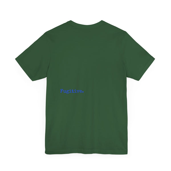 Stylish Unisex Neon Blue Skull Tee - "Fugitive" Graphic T-Shirt