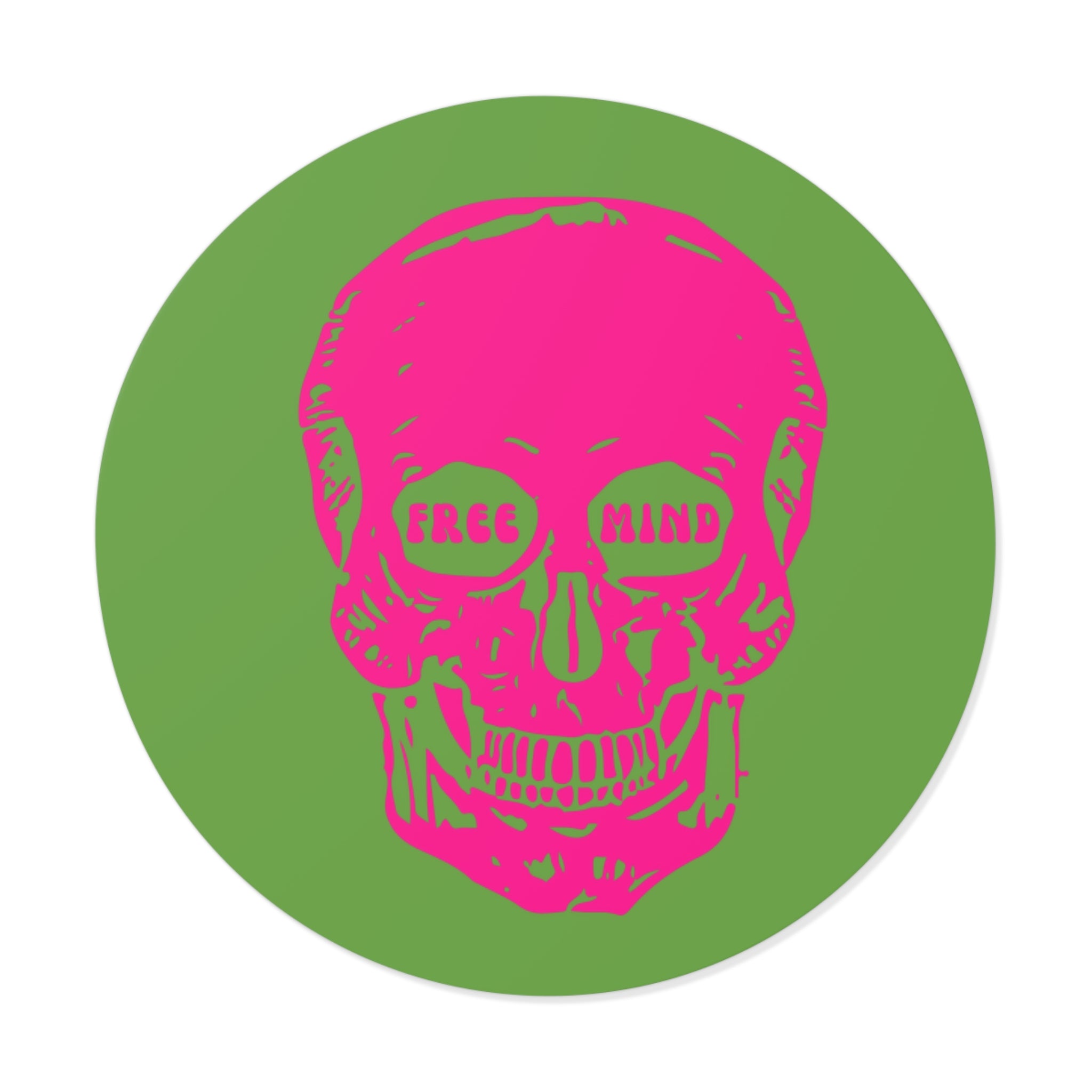 Bold "Free Mind" Round Vinyl Stickers - Funky Decor for Creative Souls