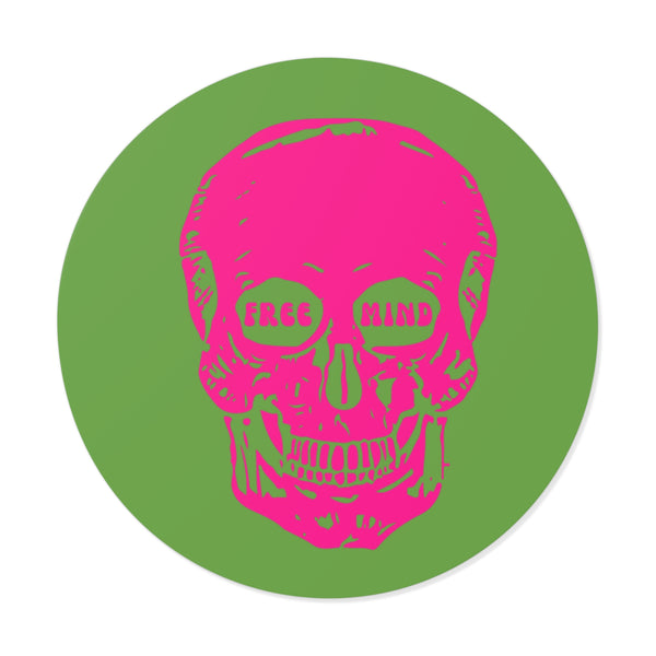 Bold "Free Mind" Round Vinyl Stickers - Funky Decor for Creative Souls