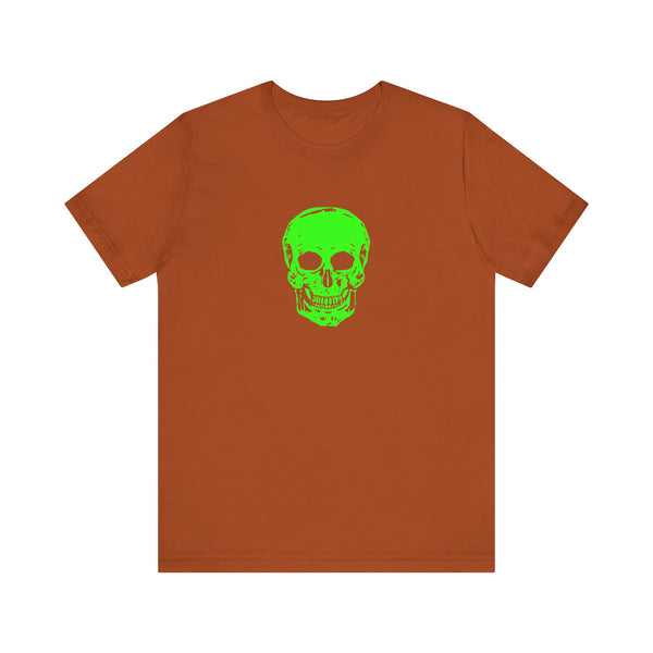 Chic Neon Lime Green Skull Graphic Tee - 'Fugitive.' Unisex Jersey T-Shirt