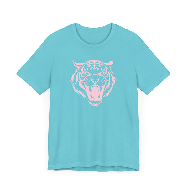 Pastel Pink Fugitive Tiger Unisex Tee - Bold Graphic T-Shirt for Statement Style