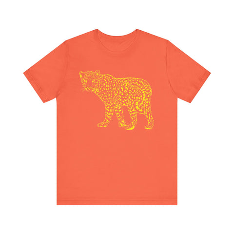 NEON YELLOW Leopard Graphic Tee - Unisex Fugitive Brand Short Sleeve T-Shirt