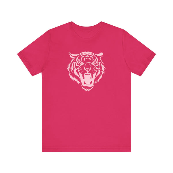 Pastel Pink Fugitive Tiger Unisex Tee - Bold Graphic T-Shirt for Statement Style