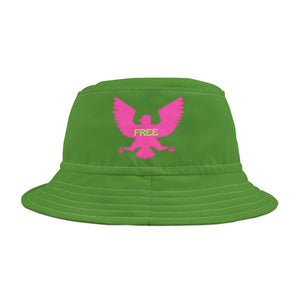 Colorful Fugitive Tiger Bucket Hat with eagle design, ideal for summer outings and sun protection.