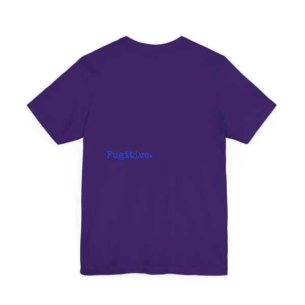 Neon Blue Skull Graphic Tee - Fugitive Statement T-shirt for Bold Style