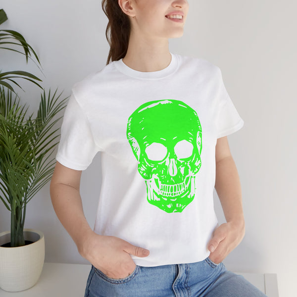 Fugitive Neon Green Skull Graphic Tee - Unisex Jersey Short Sleeve T-Shirt
