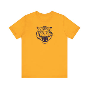 Dark Navy Blue Tiger Graphic Tee - Unisex Short Sleeve Shirt with 'Fugitive' Design