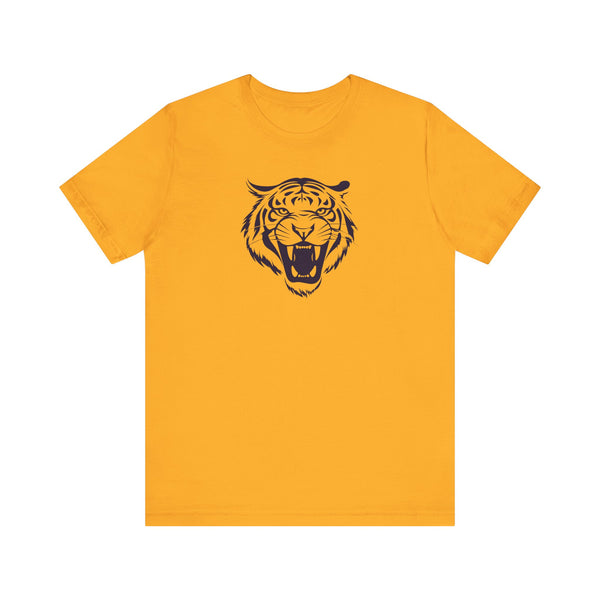 Dark Navy Blue Tiger Graphic Tee - Unisex Short Sleeve Shirt with 'Fugitive' Design