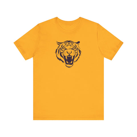 Dark Navy Blue Tiger Graphic Tee - Unisex Short Sleeve Shirt with 'Fugitive' Design