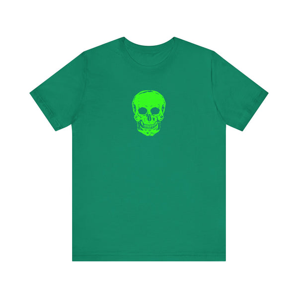 Lime Green Neon Skull Graphic Tee - Fugitive Statement Unisex Jersey Shirt