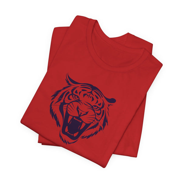 Dark Navy Blue Fugitive Tiger Graphic Tee - Unisex Jersey Short Sleeve Shirt
