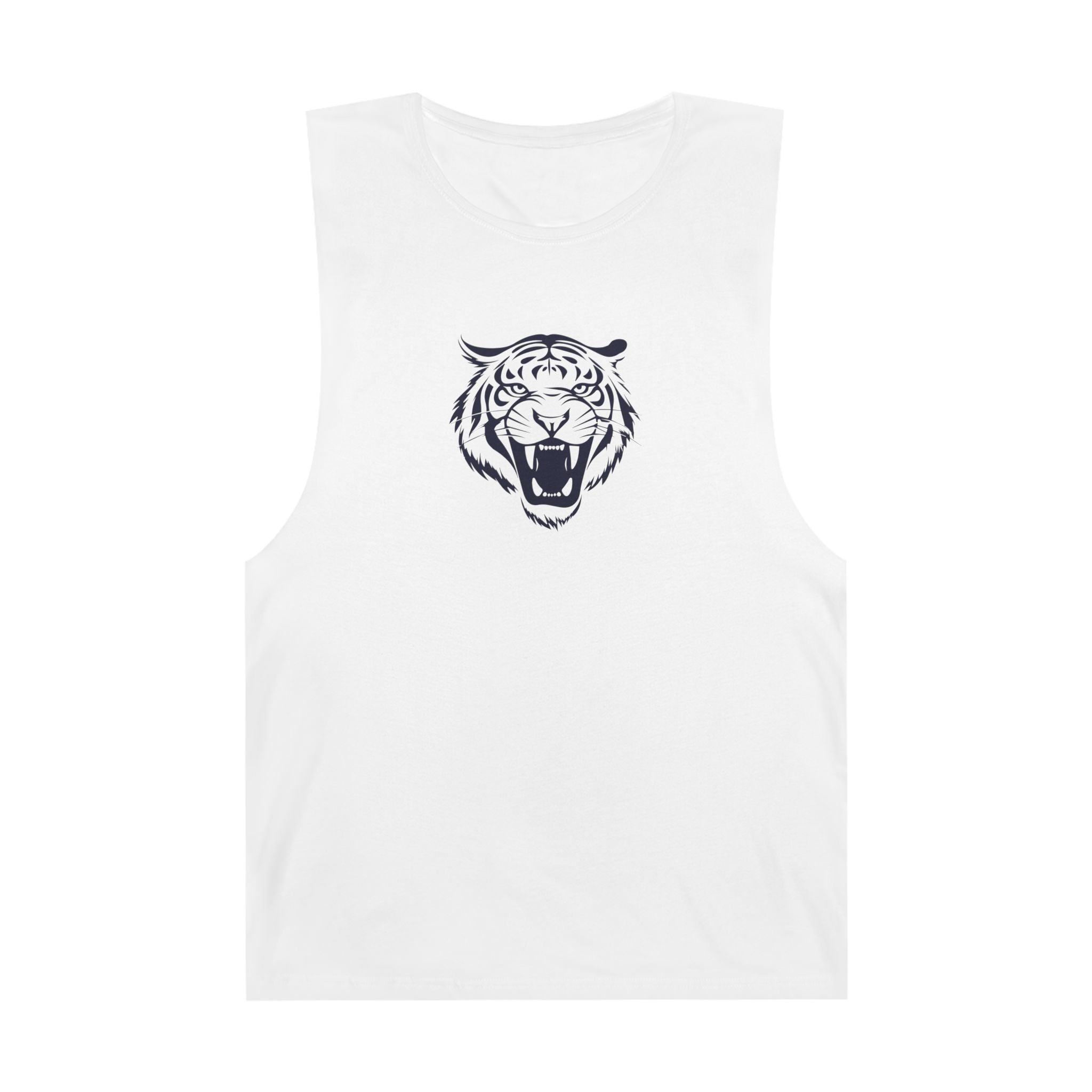 Navy Blue Fugitive Tiger Graphic Tank Top - Unisex Barnard Style