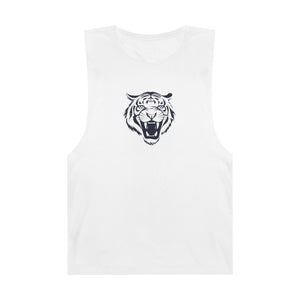 Navy Blue Fugitive Tiger Graphic Tank Top - Unisex Barnard Style