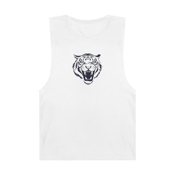 Navy Blue Fugitive Tiger Graphic Tank Top - Unisex Barnard Style