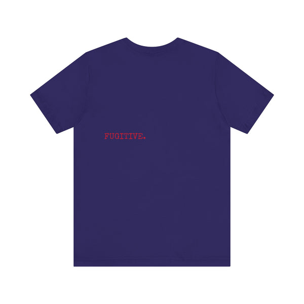 BURGUNDY Fugitive Skull and Crossbones Graphic Tee - Unisex Jersey Short Sleeve T-Shirt