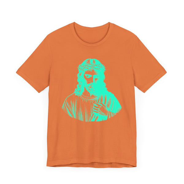 Neon Turquoise Jesus Graphic T-Shirt - Unisex Jersey Neon Turquoise Tee