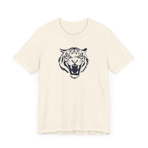 Dark Navy Blue Fugitive Tiger Graphic Tee - Unisex Jersey Short Sleeve Shirt