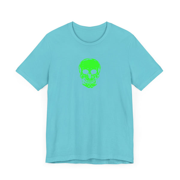 Lime Green Neon Skull Graphic Tee - Fugitive Statement Unisex Jersey Shirt