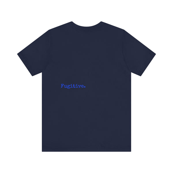 Neon Blue Skull Graphic Tee - Fugitive Statement T-shirt for Bold Style