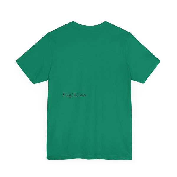 Dark Navy Blue Tiger Graphic Tee - Unisex Short Sleeve Shirt with 'Fugitive' Design