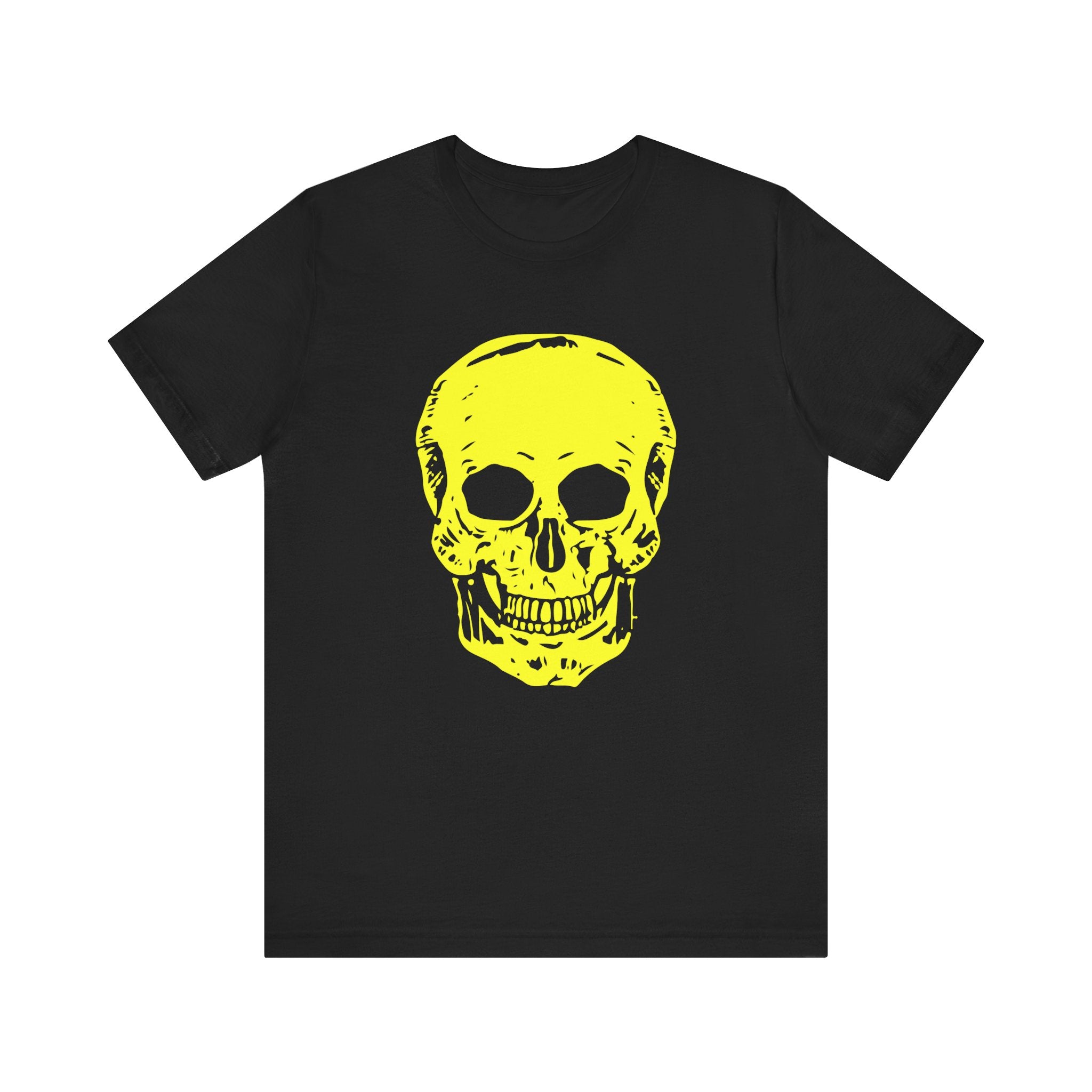 Neon Yellow Skull Graphic Unisex Short Sleeve Tee - Fugitive Design