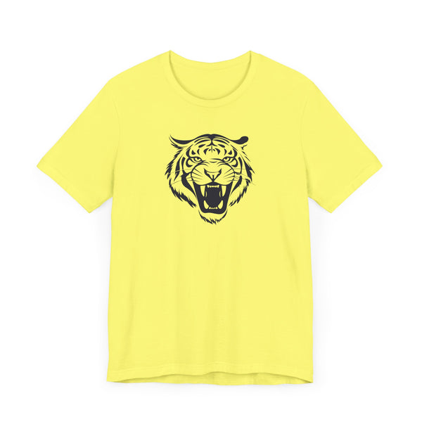Dark Navy Blue Tiger Graphic Tee - Unisex Short Sleeve Shirt with 'Fugitive' Design