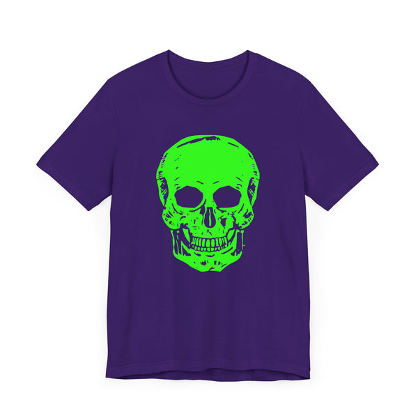Fugitive Neon Green Skull Graphic Tee - Unisex Jersey Short Sleeve T-Shirt