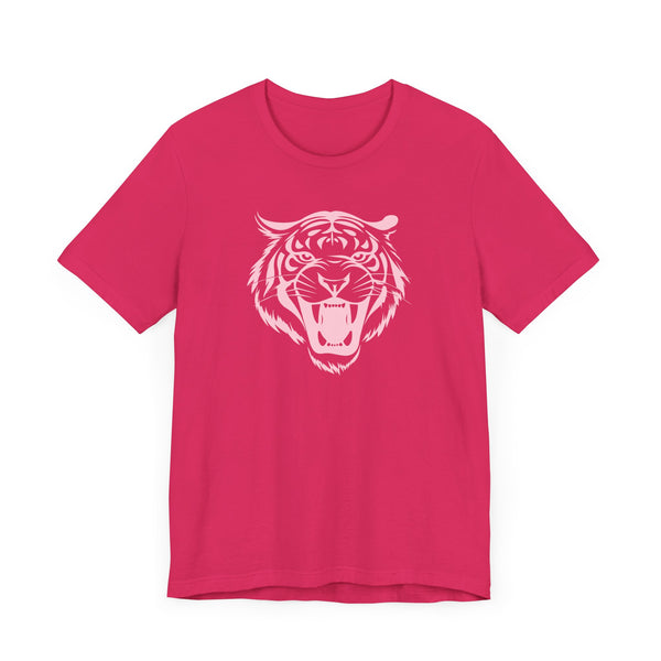 Pastel Pink Fugitive Tiger Unisex Tee - Bold Graphic T-Shirt for Statement Style