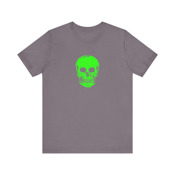 Chic Neon Lime Green Skull Graphic Tee - 'Fugitive.' Unisex Jersey T-Shirt