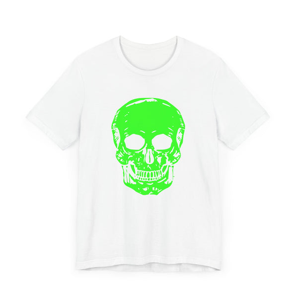 Unisex Neon Green Skull Graphic Tee - "Fugitive"