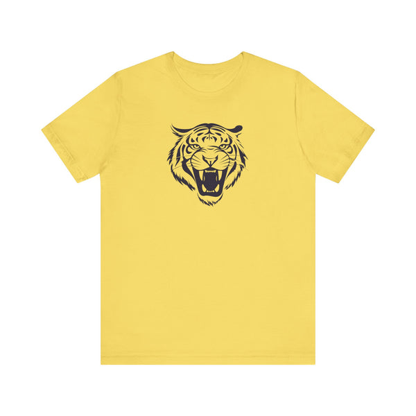 Dark Navy Blue Tiger Graphic Tee - Unisex Short Sleeve Shirt with 'Fugitive' Design