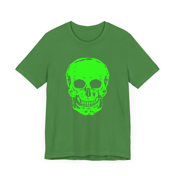 Unisex Neon Green Skull Graphic Tee - "Fugitive"