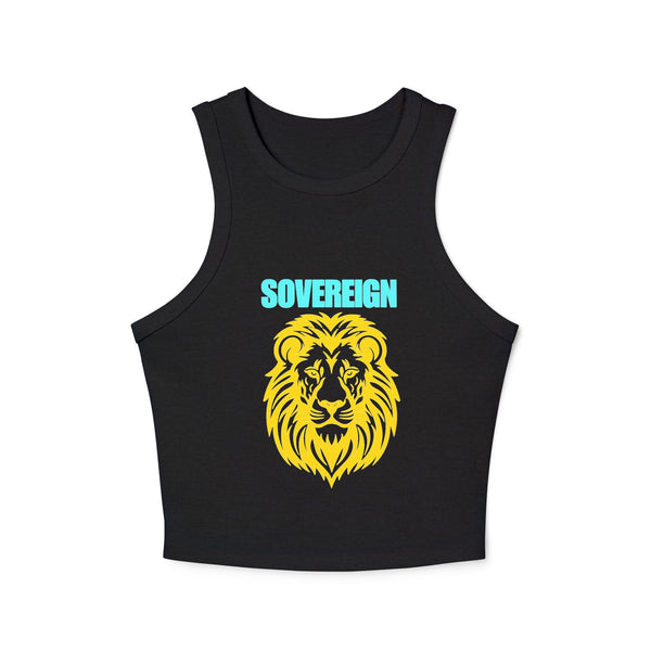 Sovereign Lion Graphic Racer Tank Top for Women